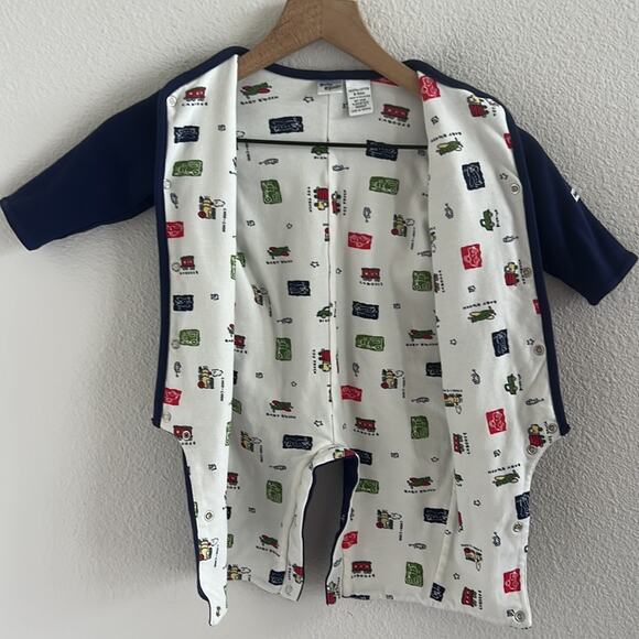 Vintage Baby B'Gosh 100% Combed Cotton Commuter Transportation Snap Button Onsie - Picture 3 of 8